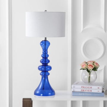 Madeline 35" Curved Glass LED Table Lamp - JONATHAN Y